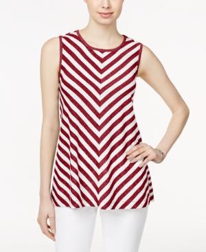 Style & Co. Sleeveless Chevron-print Top, Only At Macy's