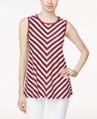 Style & Co. Sleeveless Chevron-print Top, Only At Macy's