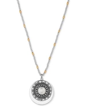 Lucky Brand Two-tone Star Disc Pendant Necklace