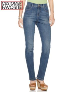 Style & Co. Petite Jeans, Tummy Control Slim Leg, Faith Wash