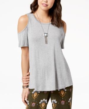 Hippie Rose Juniors' Cold-shoulder T-shirt