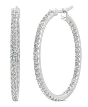 Moissanite Large Hoop Earrings (1-1/10 Ct. Tw.) In 14k White Gold