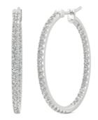 Moissanite Large Hoop Earrings (1-1/10 Ct. Tw.) In 14k White Gold