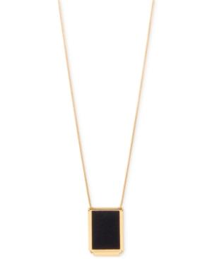 M. Haskell For Inc Gold-tone Geometric Faux Leather Pendant Necklace, Only At Macy's