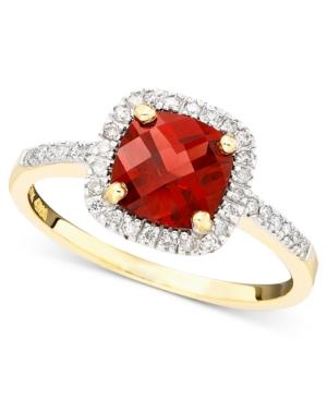 Garnet (1-1/6 Ct. T.w.) And Diamond (1/6 Ct. Tw.) Ring In 10k Gold
