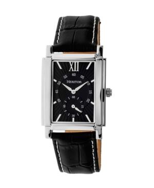 Heritor Automatic Frederick Silver & Black Leather Watches 32mm