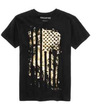Ring Of Fire Men's Metallic-print T-shirt, Only At Macy's
