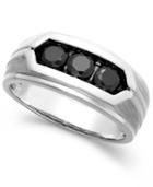 Men's Black Diamond Ring In Sterling Silver (1 Ct. T.w.)