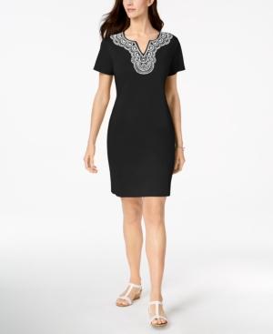 Karen Scott Cotton Puff-print Sheath, Created For Macy's