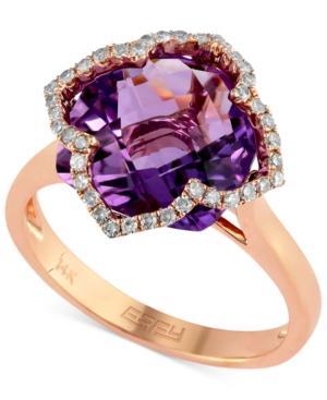 Lavender Rose By Effy Amethyst (5-3/4 Ct. T.w.) And Diamond (1/5 Ct. T.w.) Clover Ring In 14k Rose Gold