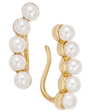 Charter Club Gold-tone Imitation Pearl Ear Climber Earrings, Only At Macy's