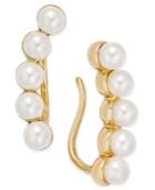 Charter Club Gold-tone Imitation Pearl Ear Climber Earrings, Only At Macy's