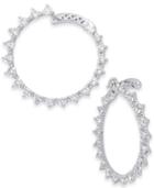 Diamond Front & Back Drop Hoop Earrings (1-1/2 Ct. T.w.) In 14k White Gold