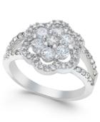 Charter Club Silver-tone Pave Flower Ring, Only At Macy's