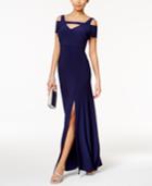 Nightway Petite Cold-shoulder Keyhole Gown