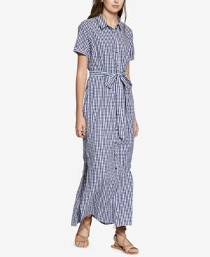 Sanctuary Blue Dawn Cotton Gingham Shirtdress