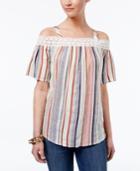 Style & Co Striped Off-the-shoulder Top, Only At Macy's