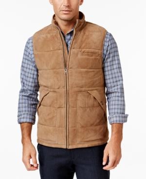 Tasso Elba Men's Suede Quilted Vest, Only At Macy's