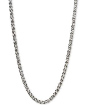 Esquire Men's Jewelry 22 Wheat Chain Necklace In Sterling Silver, Created For Macy's