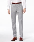 Alfani Black Men's Gray Textured Flat-front Pants