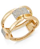 I.n.c. Gold-tone Pave Hammered Stretch Bracelet, Created For Macy's