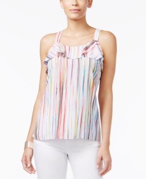 Thalia Sodi Striped Cutaway-back Tank Top, Only At Macy's