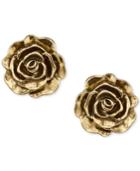 2028 Gold-tone Flower Stud Earrings