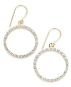 14k White Or Yellow Gold Earrings, Diamond Accent Circle Drop Earrings
