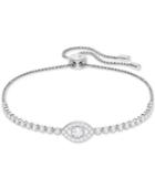 Swarovski Silver-tone Crystal Eye Slider Bracelet