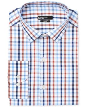 Bar Iii Men's Slim-fit Rust Multi Color Check Dress Shirt, Only At Macy's