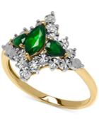Emerald (5/8 Ct. T.w.) And Diamond Accent Lady Diana Ring In 10k Gold