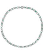 Emerald (17 Ct. T.w.) & Diamond Accent Collar 18 Necklace In Sterling Silver