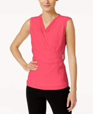 Calvin Klein Sleeveless Faux-wrap Top