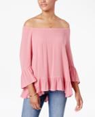 Style & Co Ruffle-hem Peasant Top, Only At Macy's