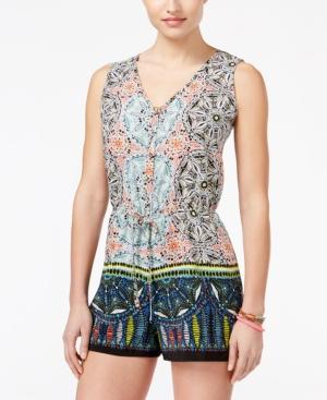 Be Bop Juniors' Printed Button-front Romper