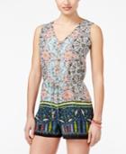 Be Bop Juniors' Printed Button-front Romper