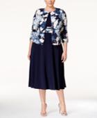 Jessica Howard Plus Size Fit & Flare Dress And Printed Jacket