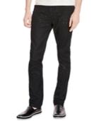 Kenneth Cole New York Men's Skinny Paint-splattered Dark Indigo Jeans