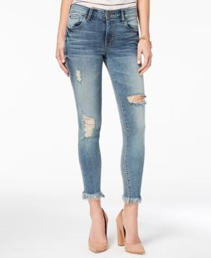 Sts Blue Cotton Ripped Frayed Skinny Jeans