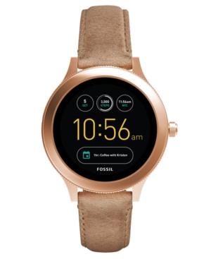 Fossil Q Women's Venture Gen 3 Light Brown Leather Strap Touchscreen Smart Watch 42mm