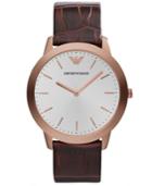 Emporio Armani Watch, Men's Dino Slim Brown Croco Leather Strap 42mm Ar1743