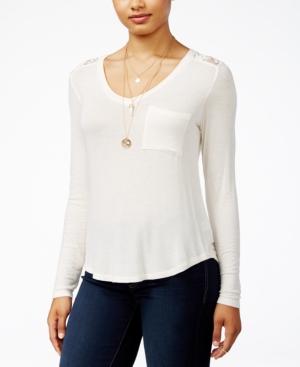 Belle Du Jour Juniors' V-neck Top With Necklace