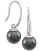 Majorica Sterling Silver Dark Pearl Drop Earrings