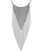 Thalia Sodi Silver-tone Crystal Fringe 16 Statement Necklace, Created For Macy's