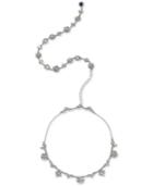 Jewel Badgley Mischka Silver-tone Crystal Flower 15 Backdrop Collar Necklace