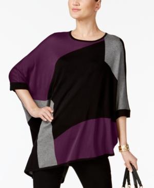 Alfani Colorblocked Asymmetrical Poncho, Created For Macy's