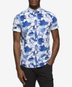 Calvin Klein Jeans Men's Watercolor Floral-print Cotton Shirt
