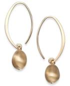 Nugget Accent Hoop Earrings In 14k Gold