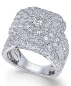 Diamond Cluster Engagement Ring (4 Ct. T.w.) In 14k White Gold