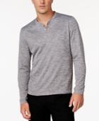 Alfani Men's Textured Diamond-pattern Henley, Created For Macy's